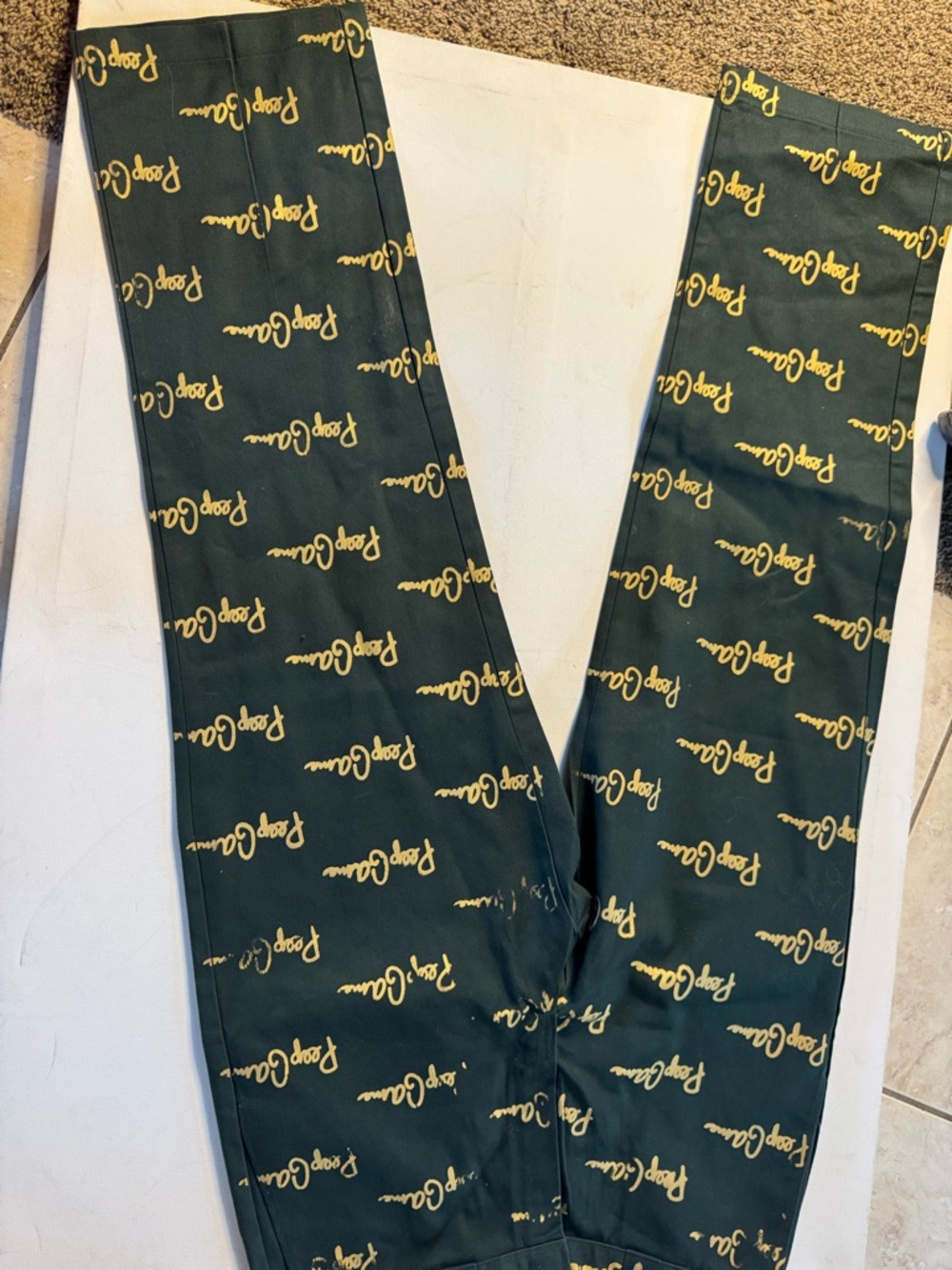 Dickies Green Sweatpants with Yellow Script